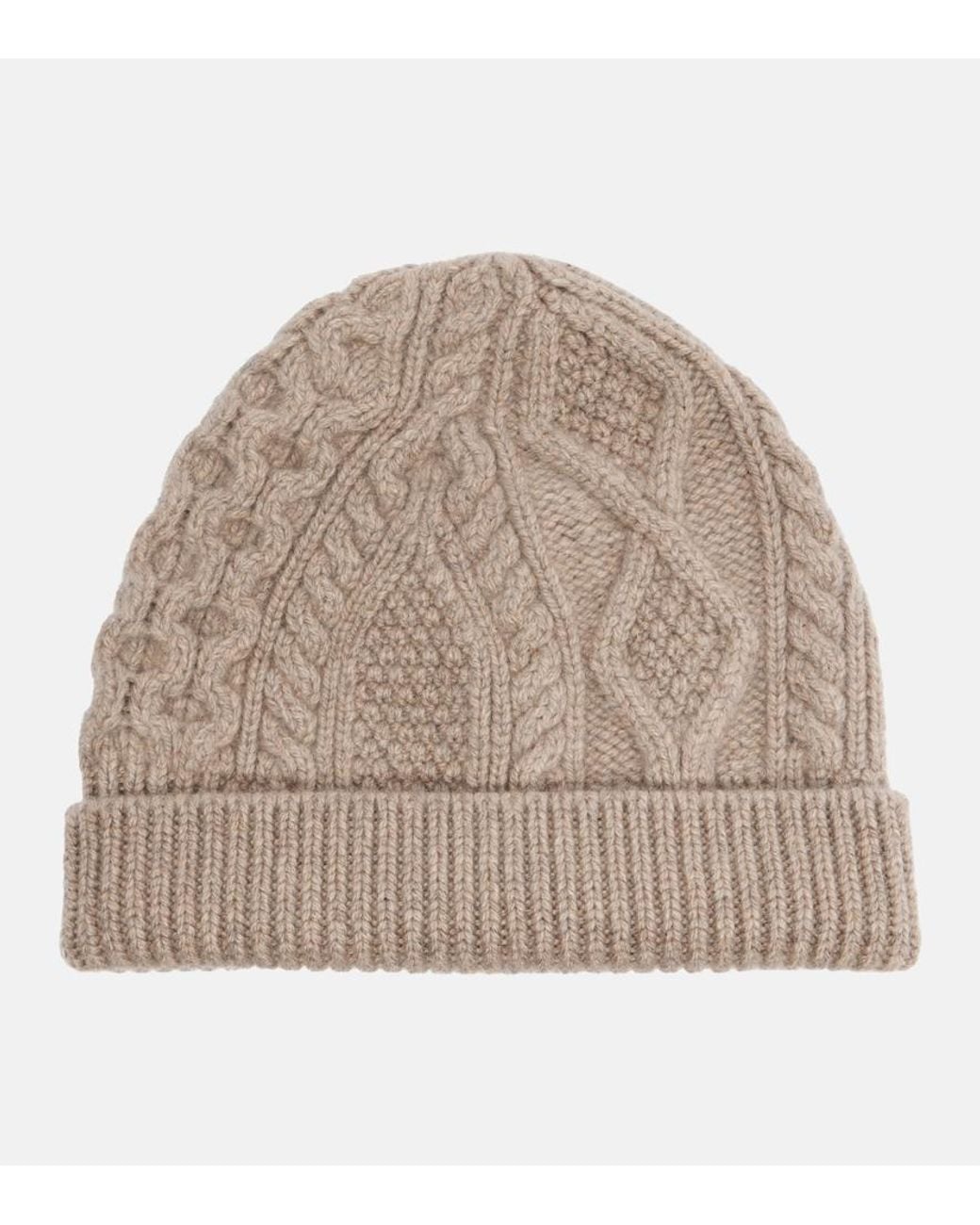 Loro Piana Natural Cable-Knit Cashmere Beanie