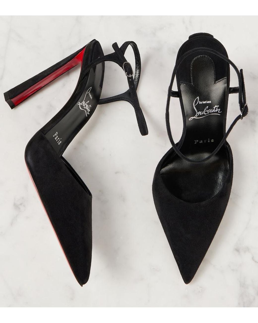 Christian Louboutin Black Condora Riviera 100 Suede Pump