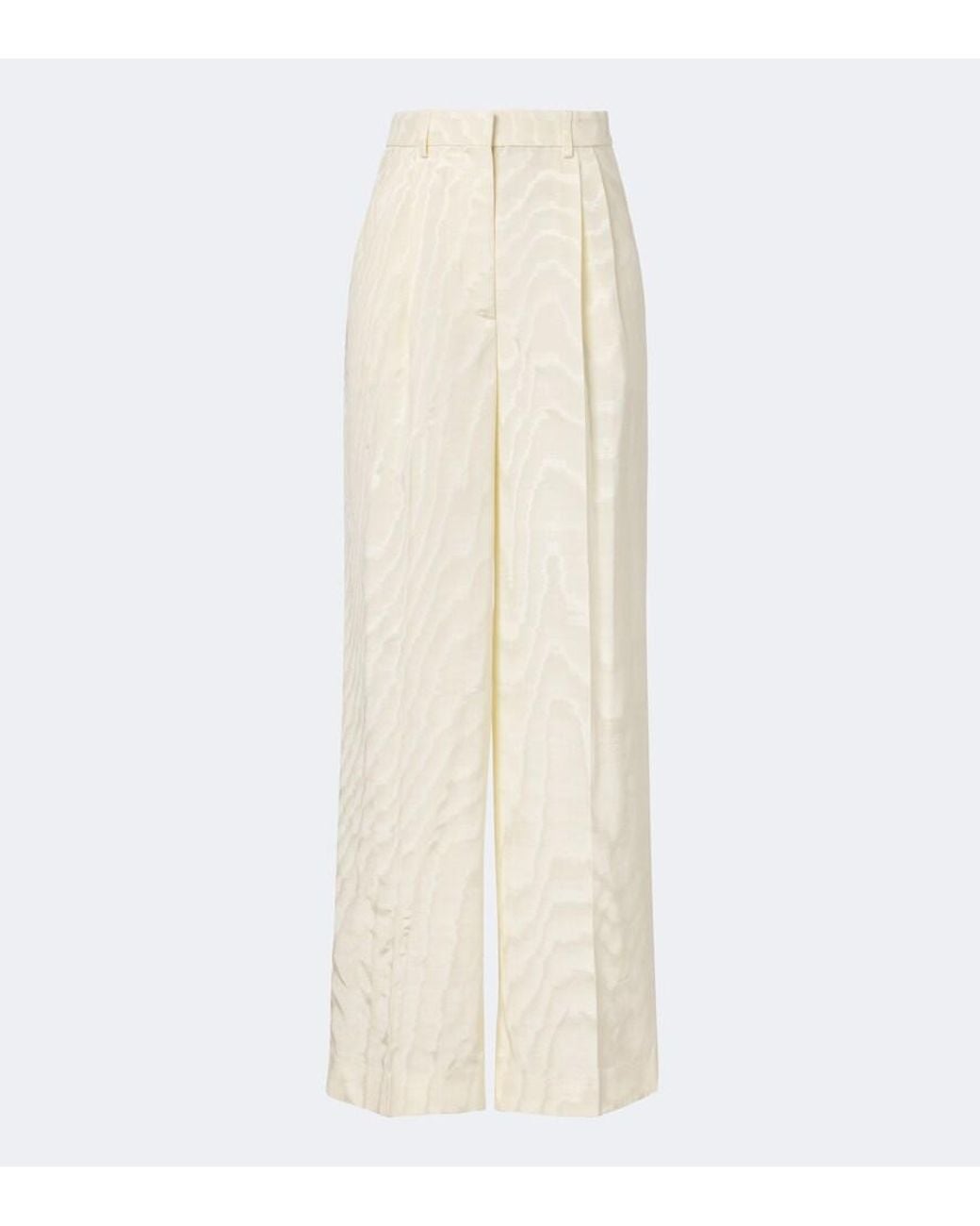 Stella McCartney White Pleated Moire Pants