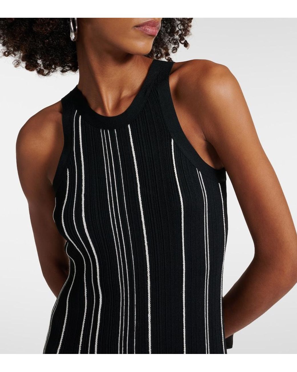 Totême  Black Toteme "Long Ribbed Knit Naia Dress In