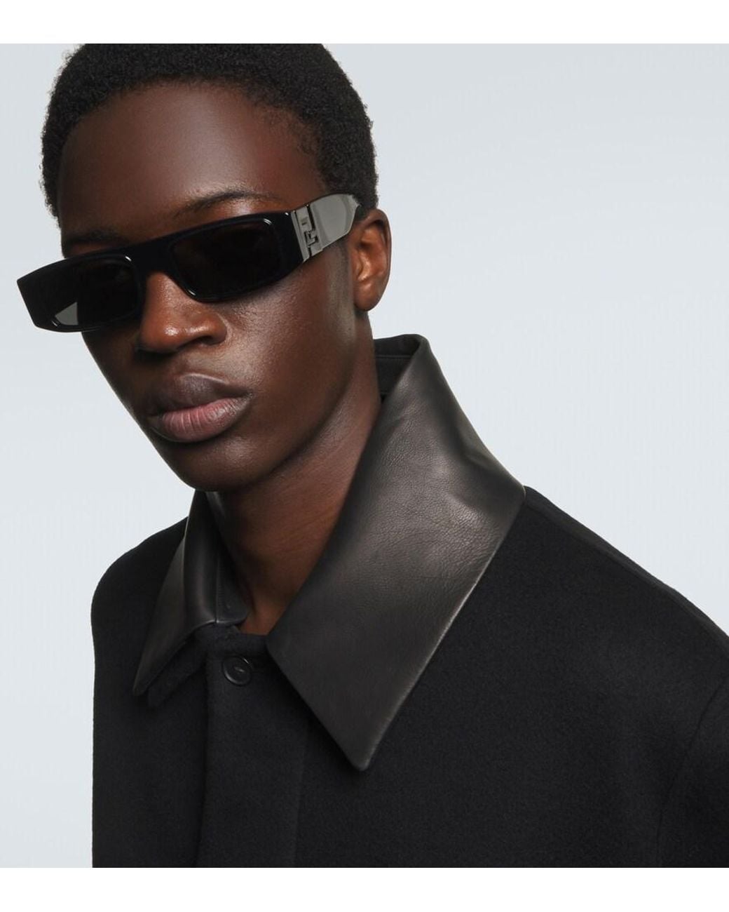 Fendi Black Ff Squared Rectangular Sunglasses for men