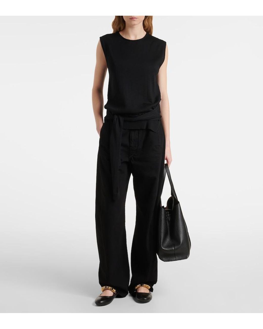 Tod's Black Embellished Leather Mary Jane Flats