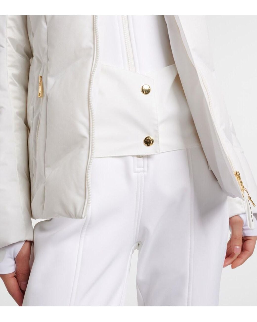 Bogner White Delin Hooded Down Ski Jacket