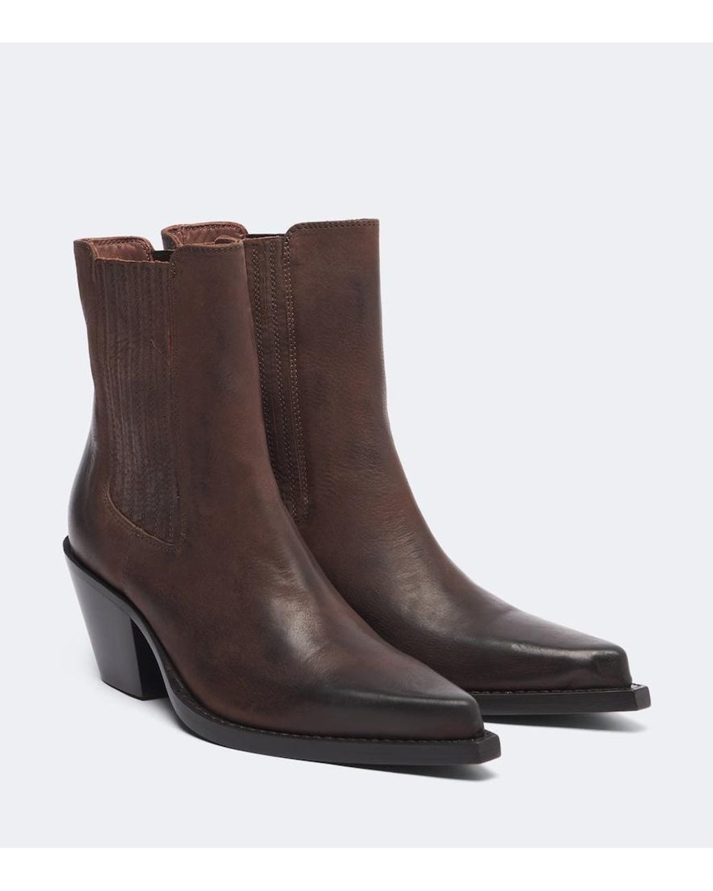 Paris Texas Brown Dallas Leather Cowboy Boots