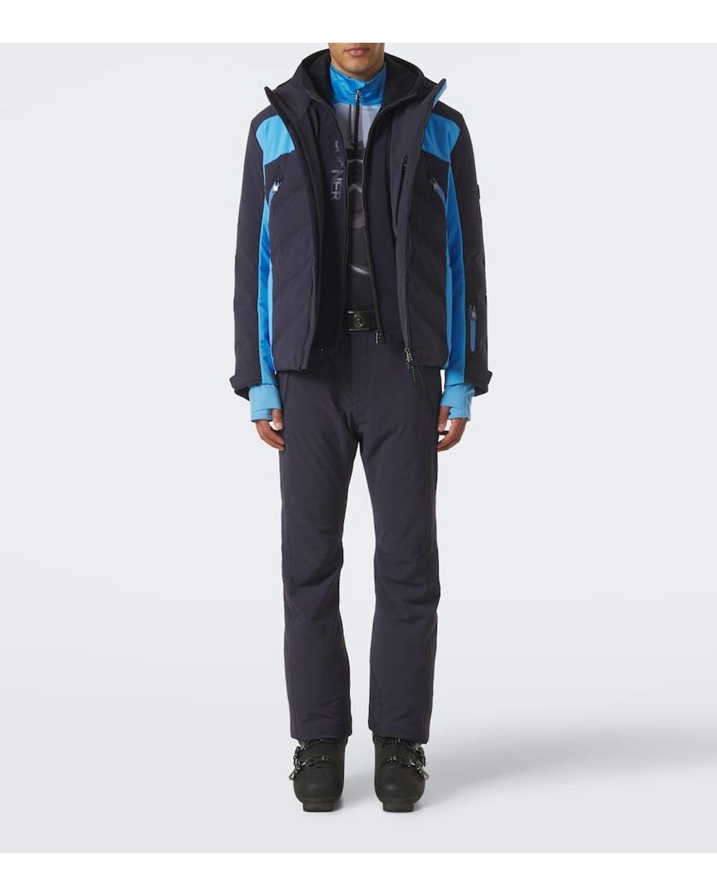 Bogner Blue Verti Printed Ski Top for men