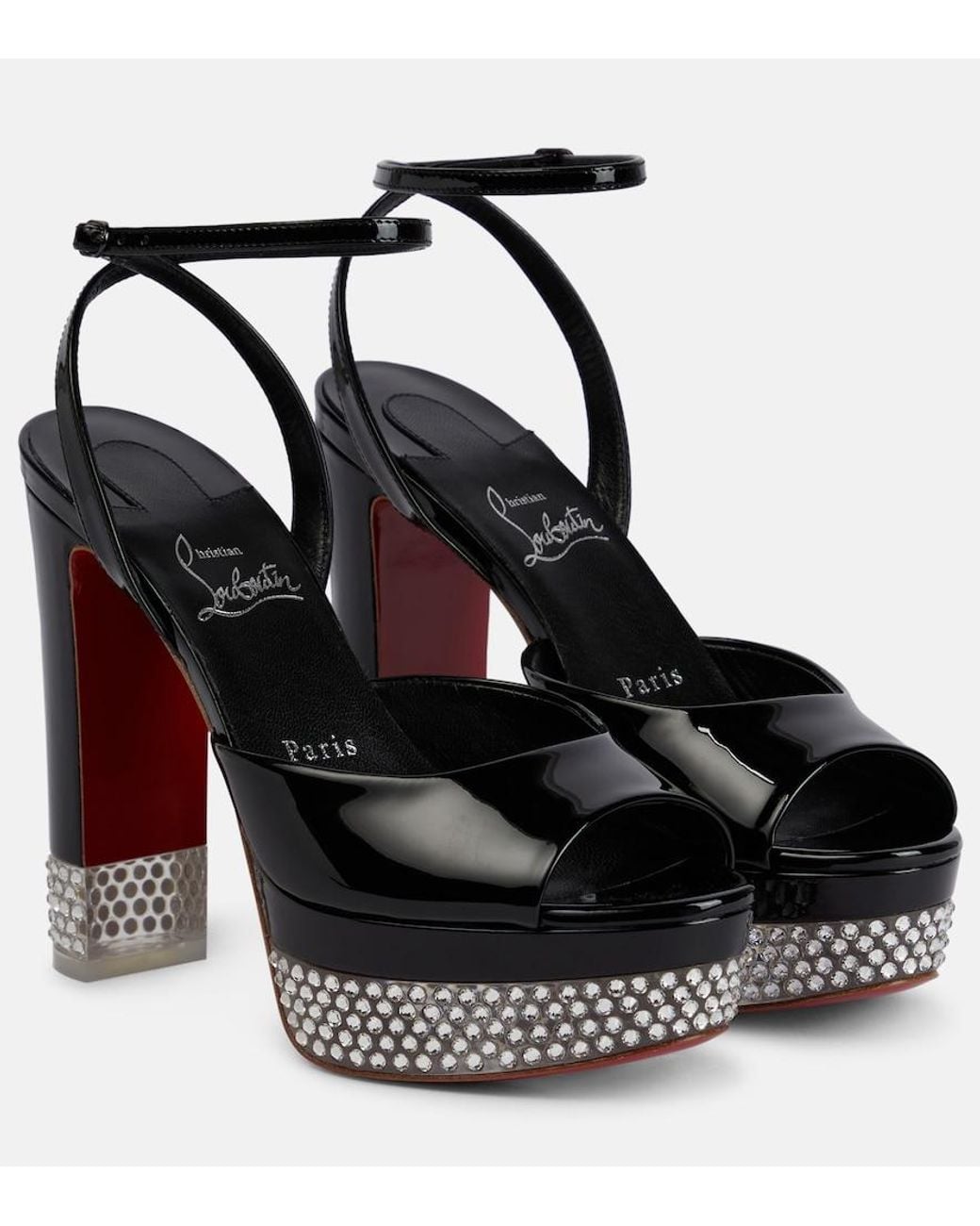 Christian Louboutin Black Cassandrina Alta 130 Embellished Sandals