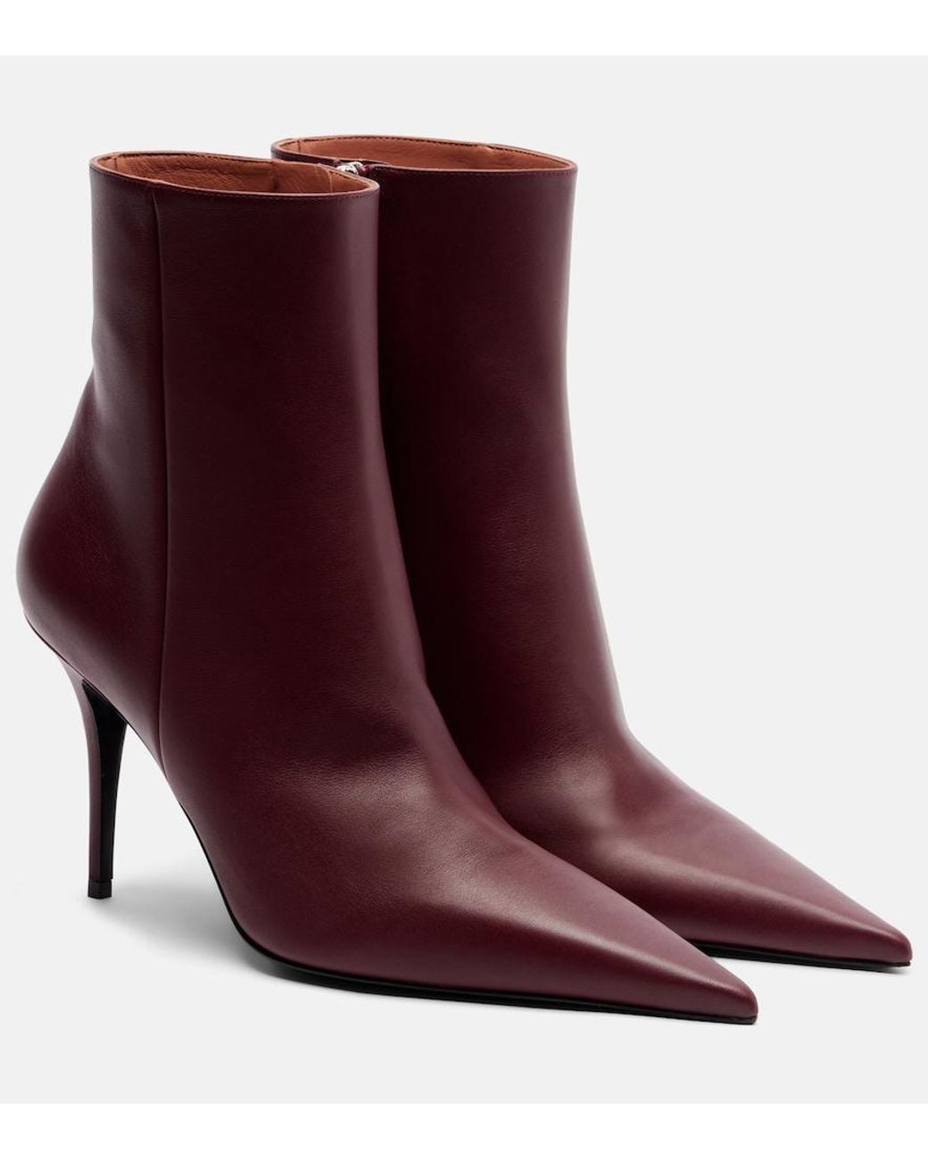 AMINA MUADDI Purple Barbara 90 Leather Ankle Boots