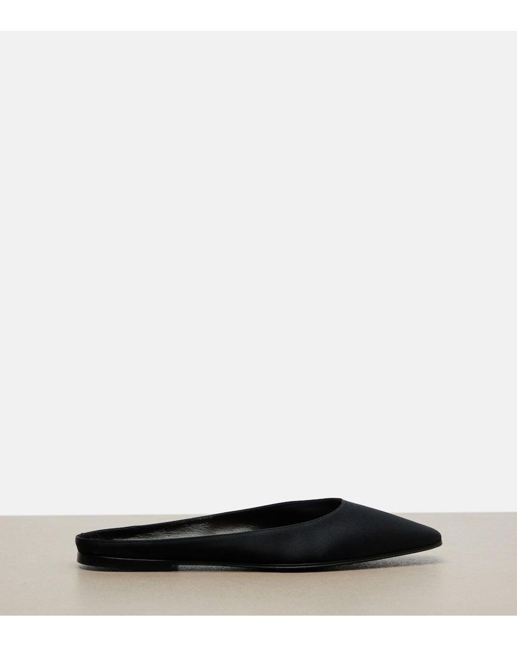 The Row Black June Satin Mules