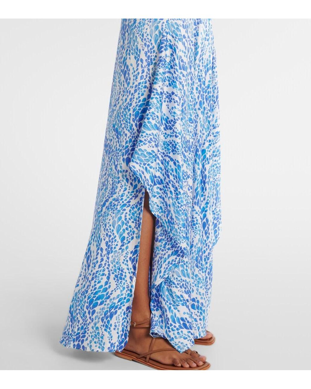 Poupette Blue Mabelle Printed Maxi Dress