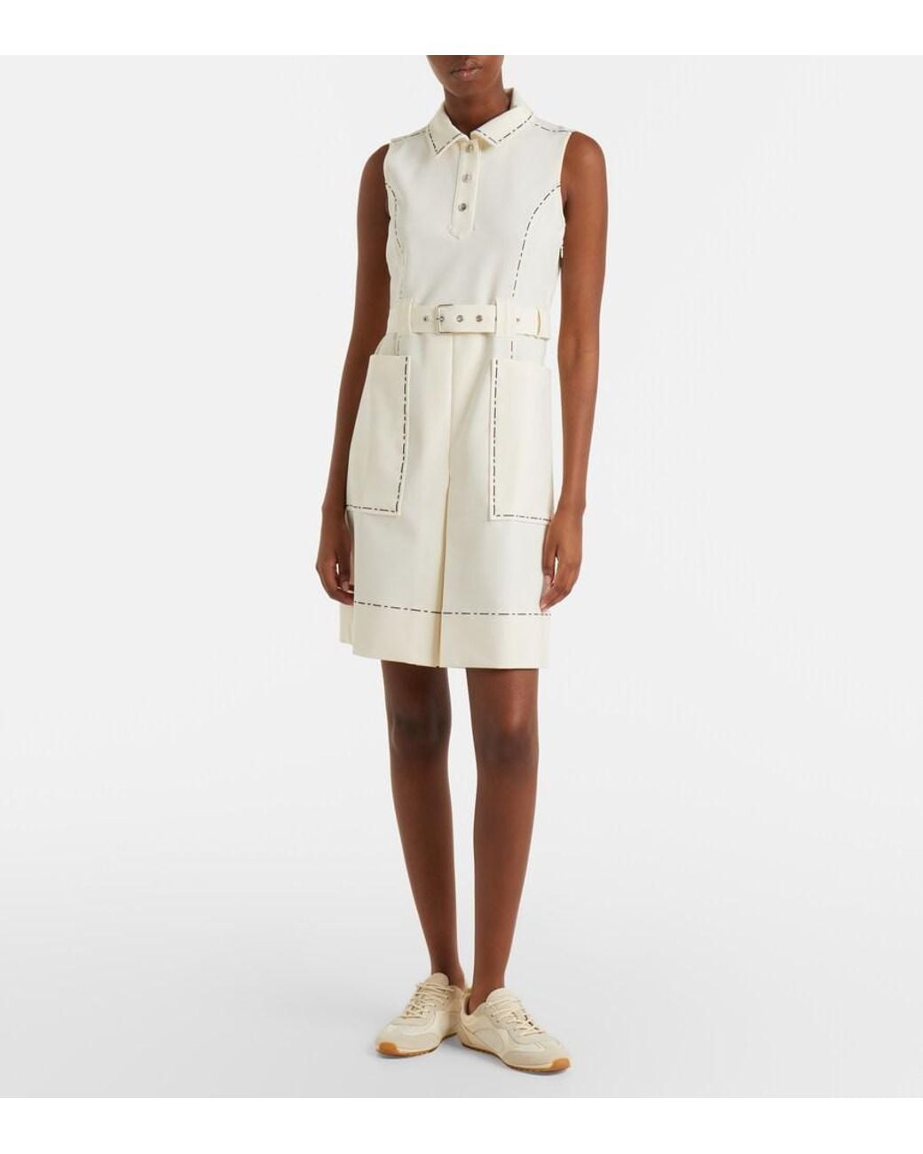 Tory Burch Natural Belted Polo Dress