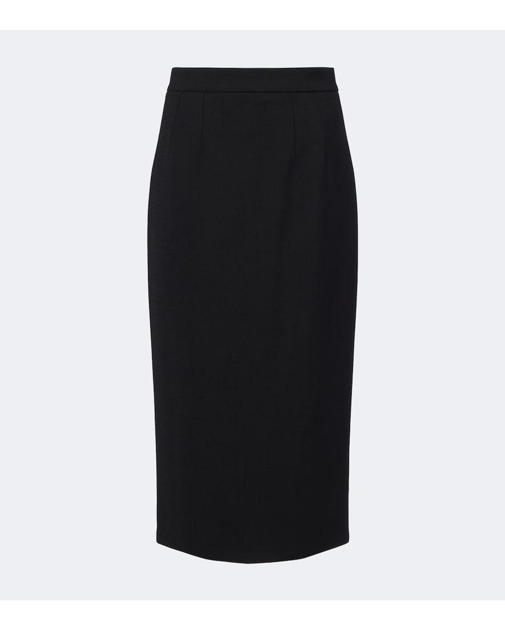 Dolce & Gabbana Black Wool-Blend Pencil Skirt