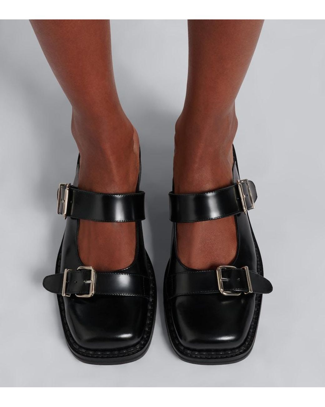 Simone Rocha Black Leather Mules
