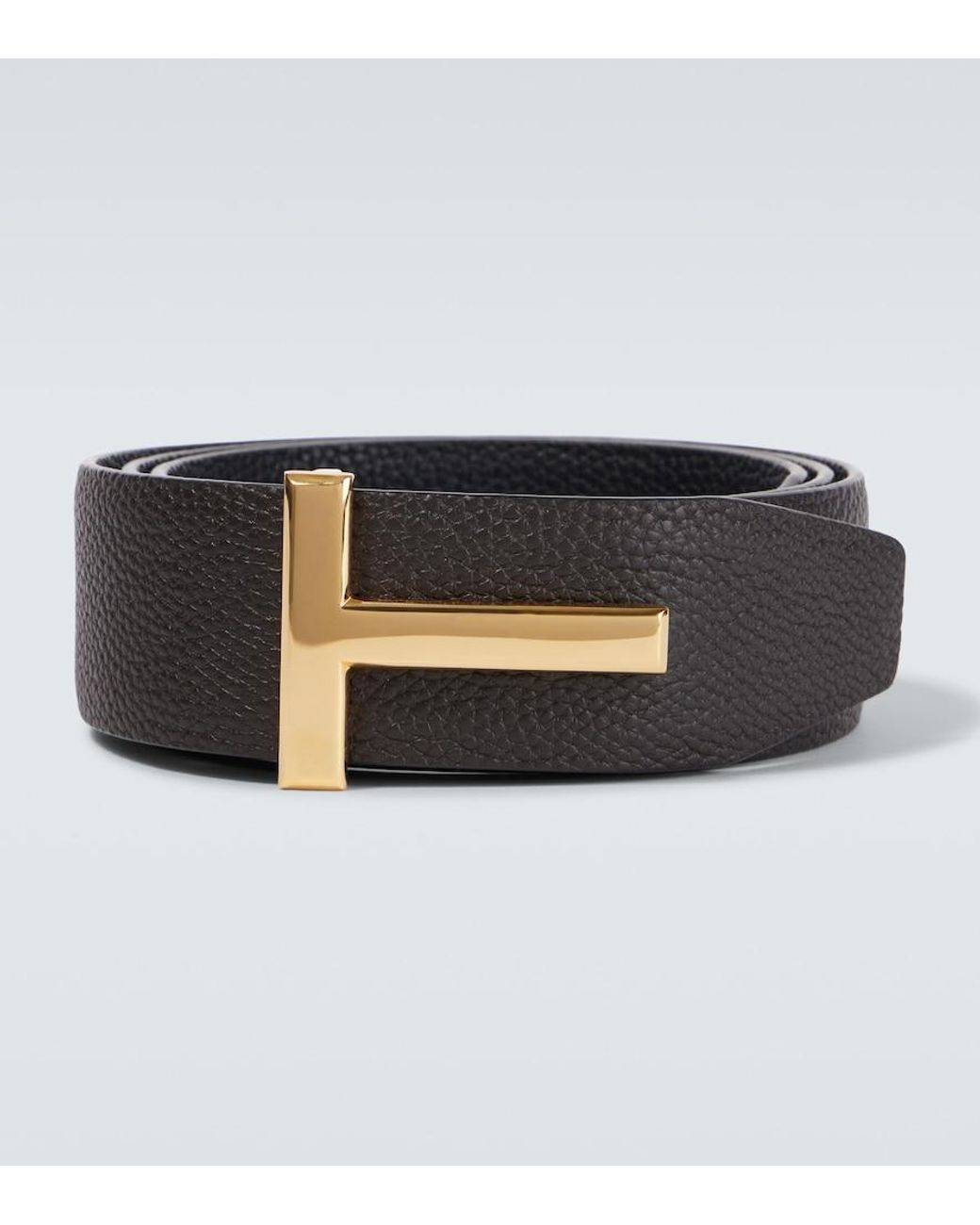 Cinturon de piel reversible Tom Ford de hombre de color Black