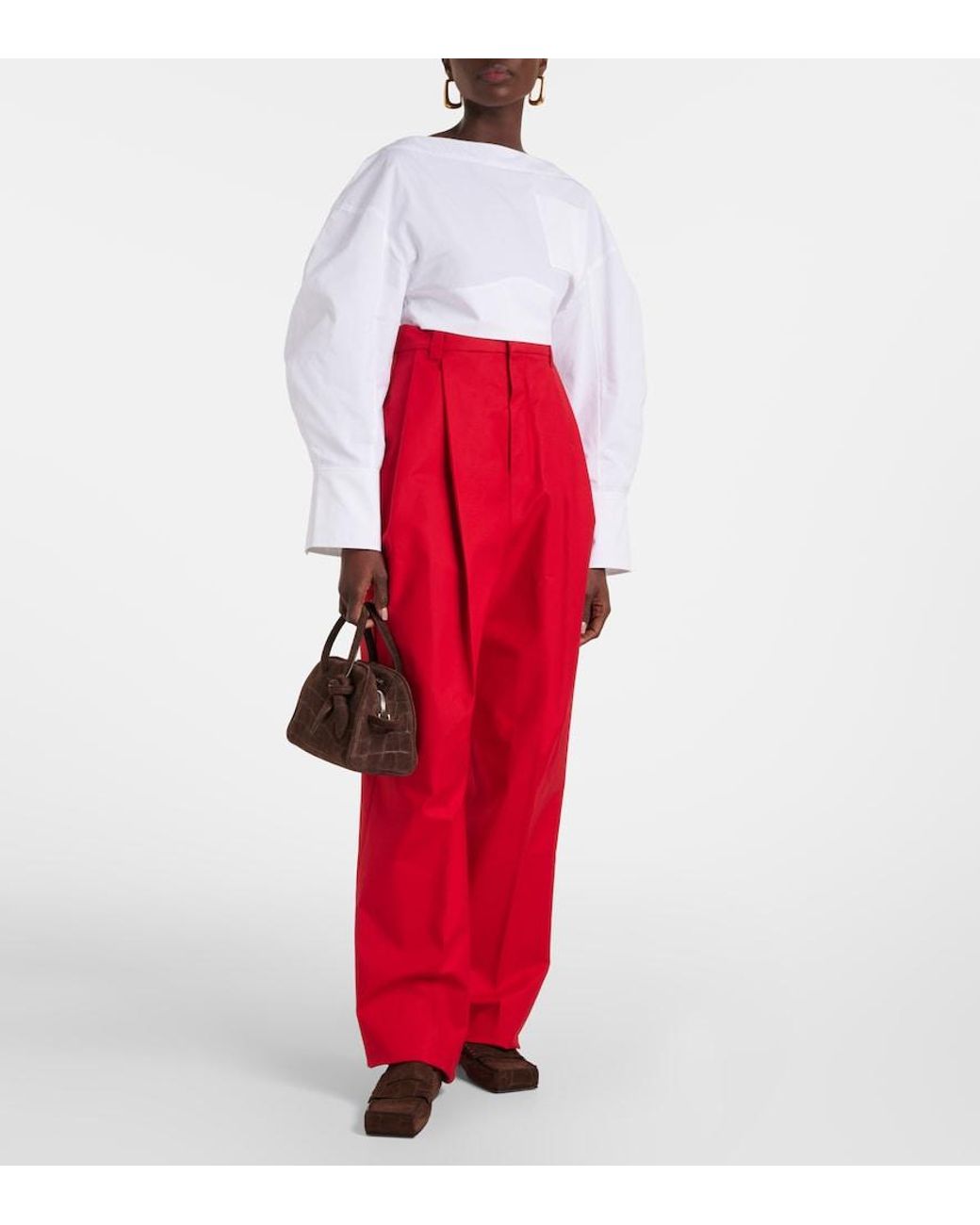 Jacquemus Brown Carre Leather Penny Loafers