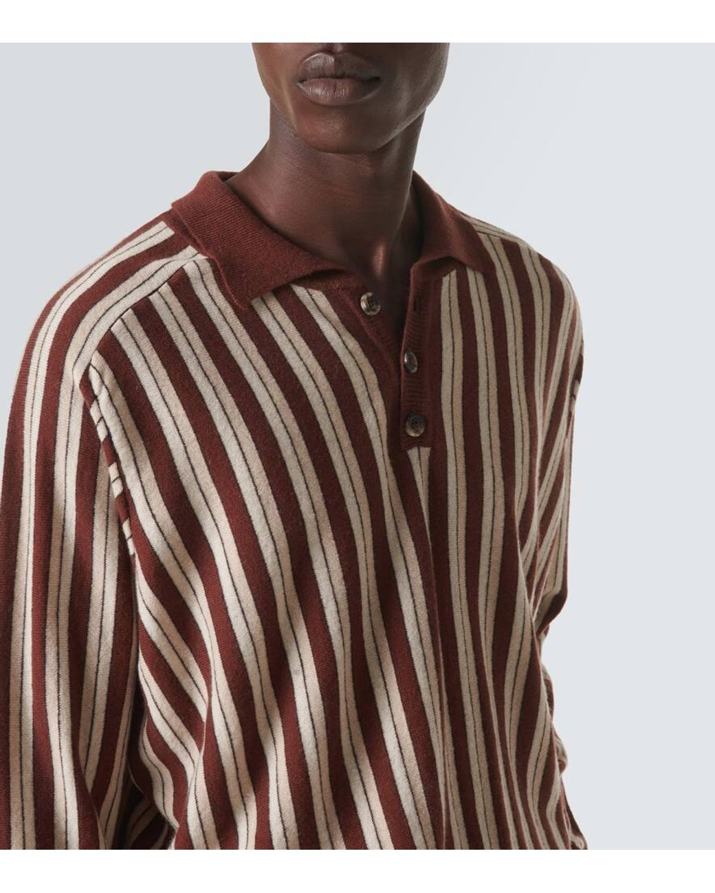Polo Hogan Stripe De Lana Y Cachemir Bode de hombre de color Brown