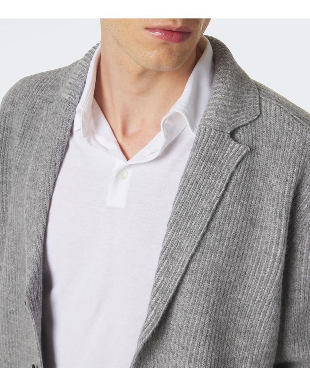 Slowear Gray Virgin Wool Cardigan for men