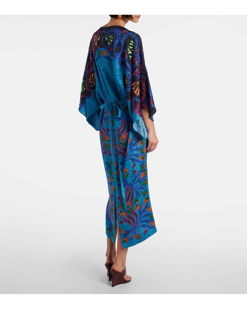 Etro Blue Printed Midi Dress