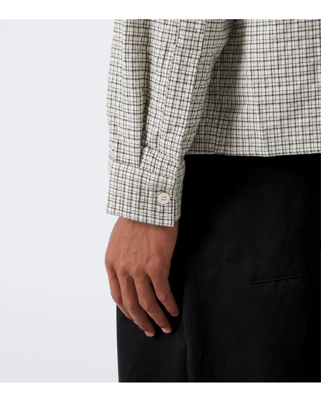 Studio Nicholson Gray Checked Cotton Shirt for men