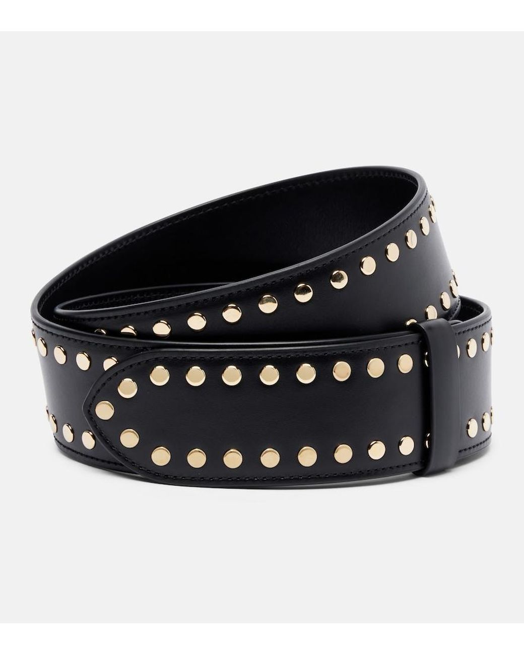Khaite Black Theo Studded Leather Belt