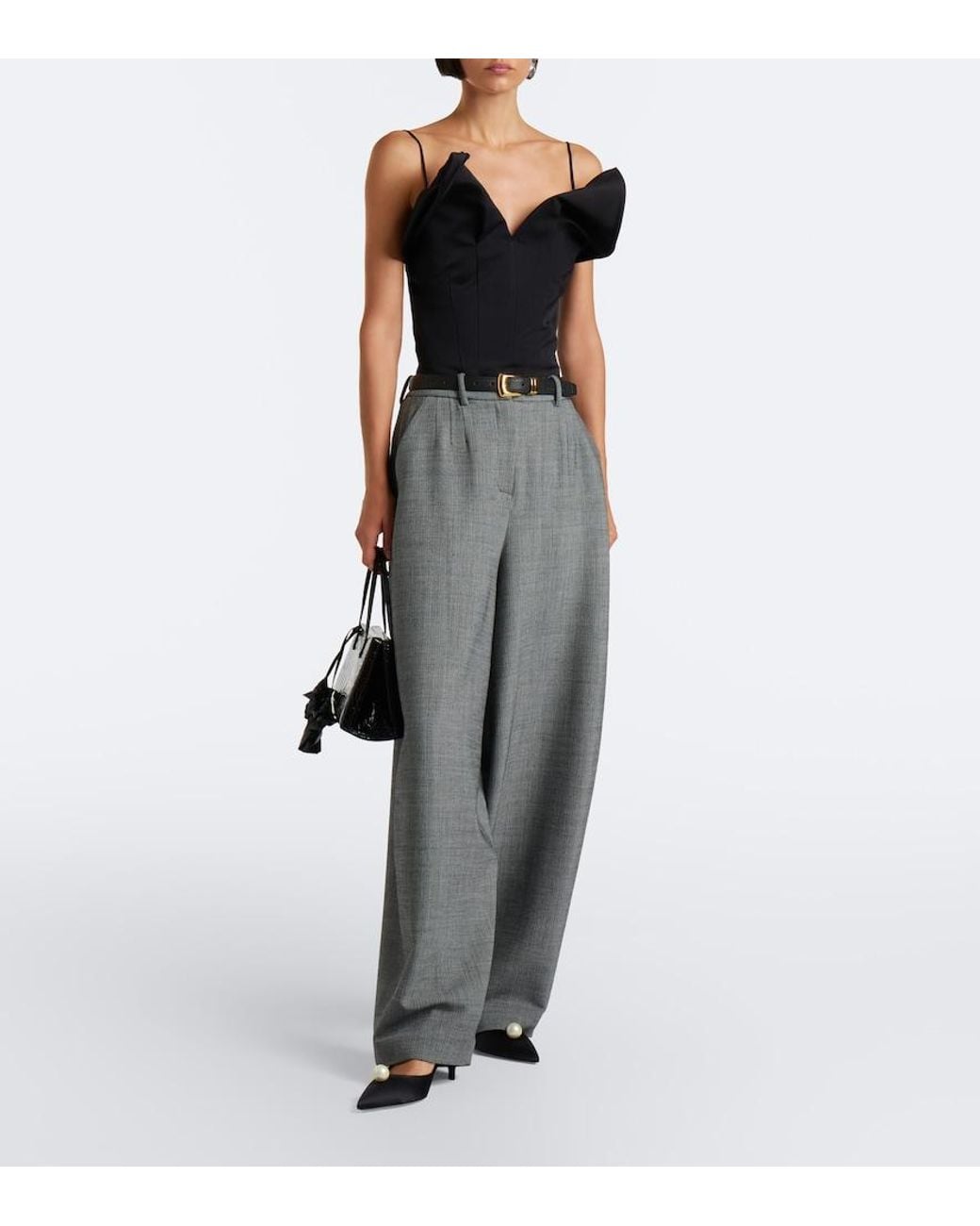 Magda Butrym Black Cotton And Silk Top