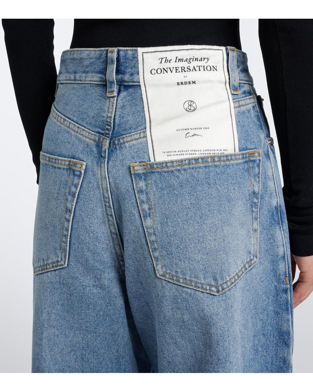 Erdem Blue High-Rise Wide-Leg Jeans