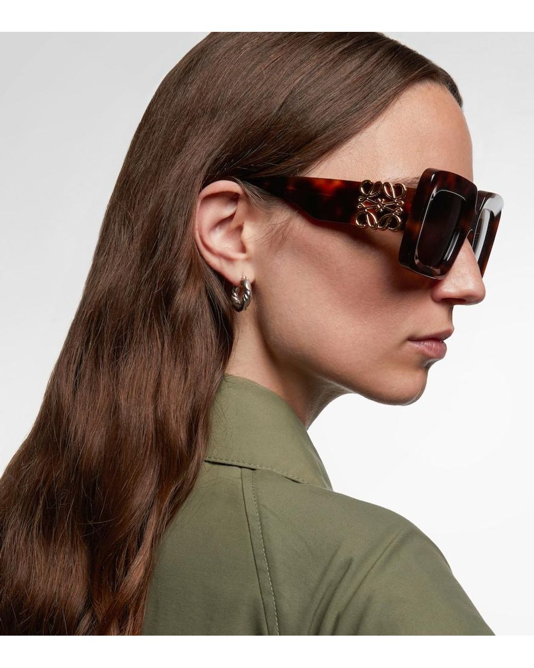 Loewe Brown Anagram Oversized Sunglasses