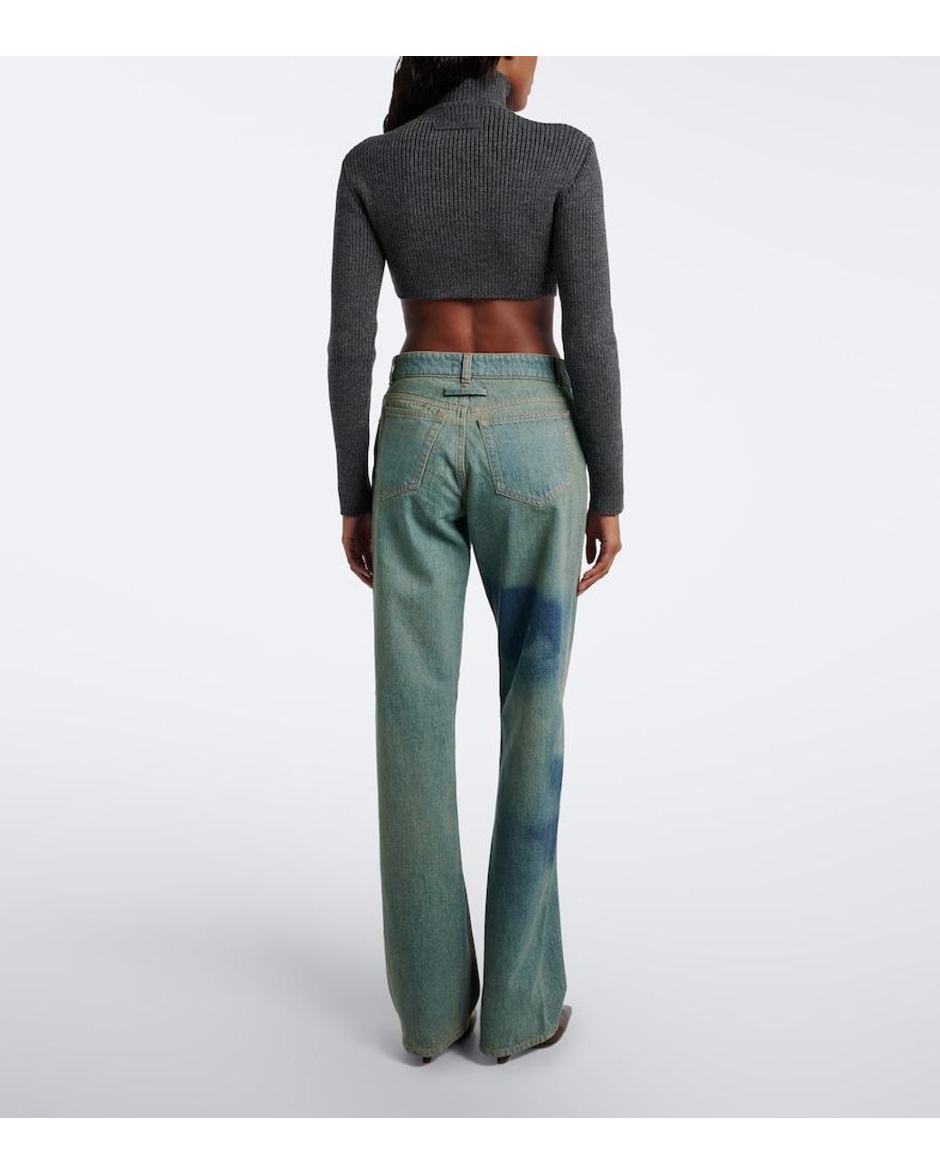 Jean Paul Gaultier Blue Printed Straight Jeans