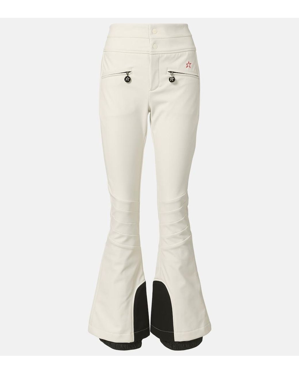Perfect Moment White Aurora High-Rise Soft Shell Flared Ski Pants