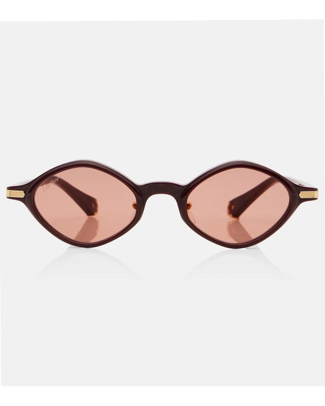 Cartier Brown Premiere De Cartier Oval Sunglasses