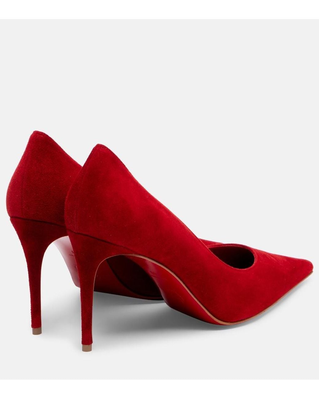 Christian Louboutin Red Kate Max 85 Suede Pumps