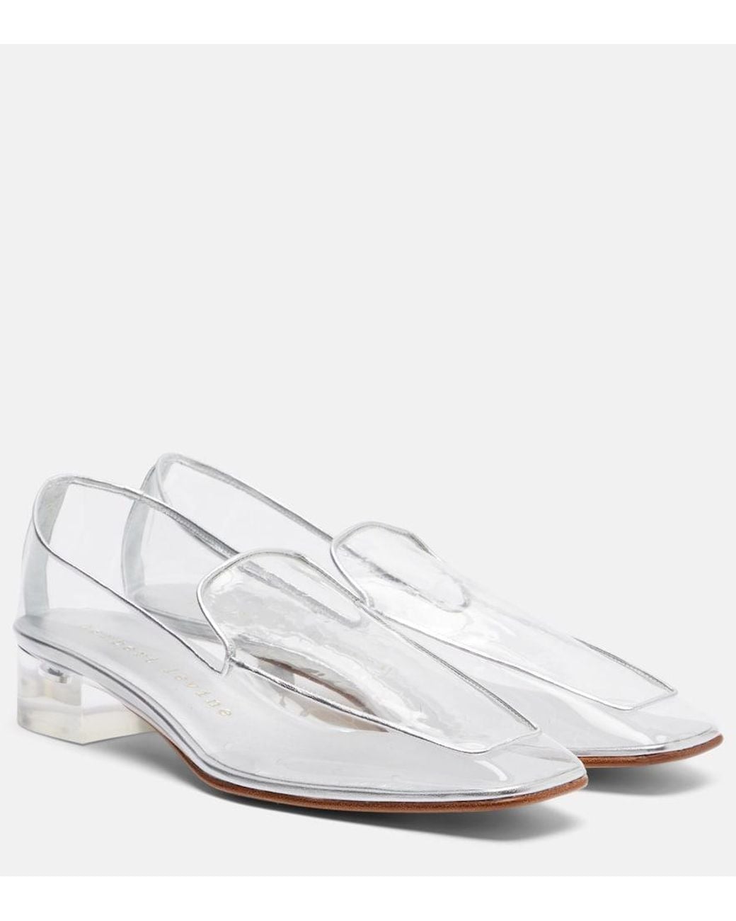 Herbert Levine White Clear The Air 30 Pvc Loafer Pumps