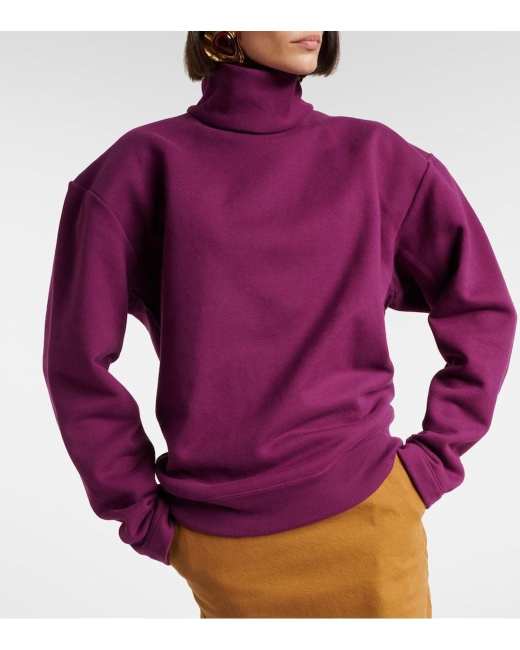 Saint Laurent Purple Cotton Fleece Sweatshirt