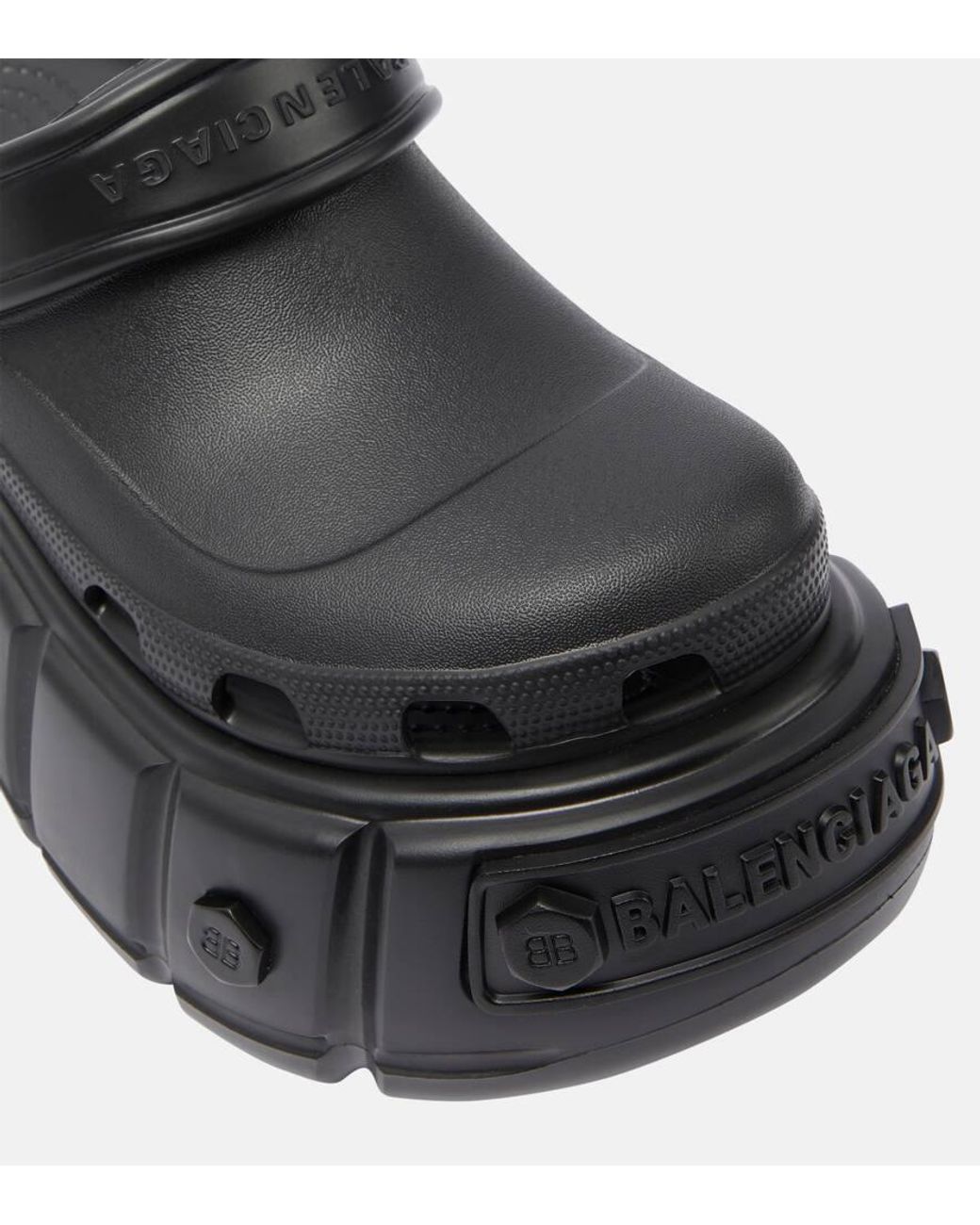 関税込【BALENCIAGA】x crocs プラットフォームスライド Black Balenciaga x Crocs Hardcrocs Sandal Black Men's