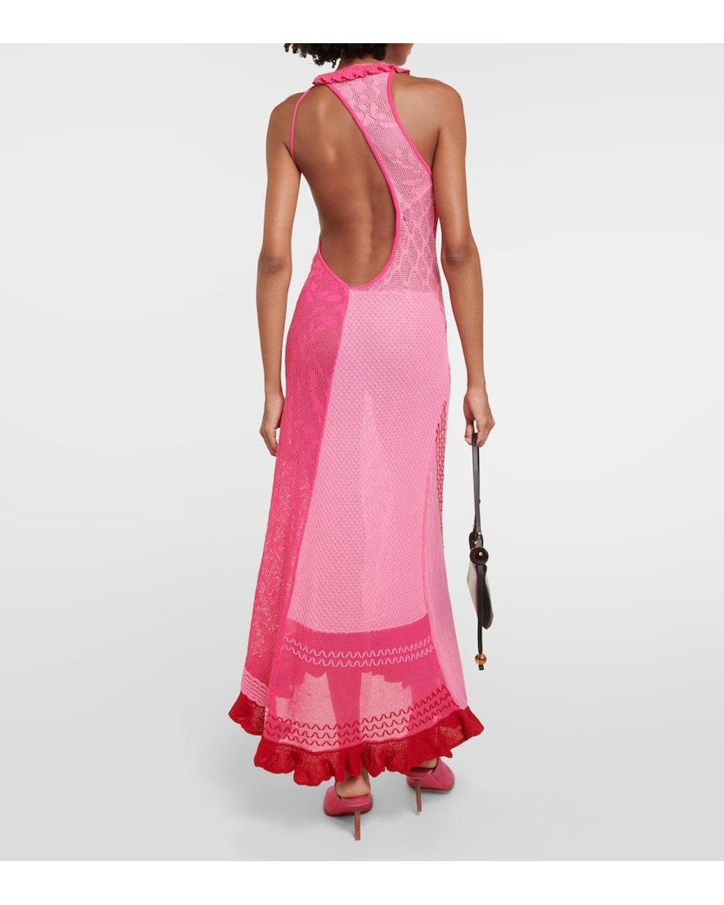 Roberta Einer Halterneck Cotton Midi Dress in Pink | Lyst