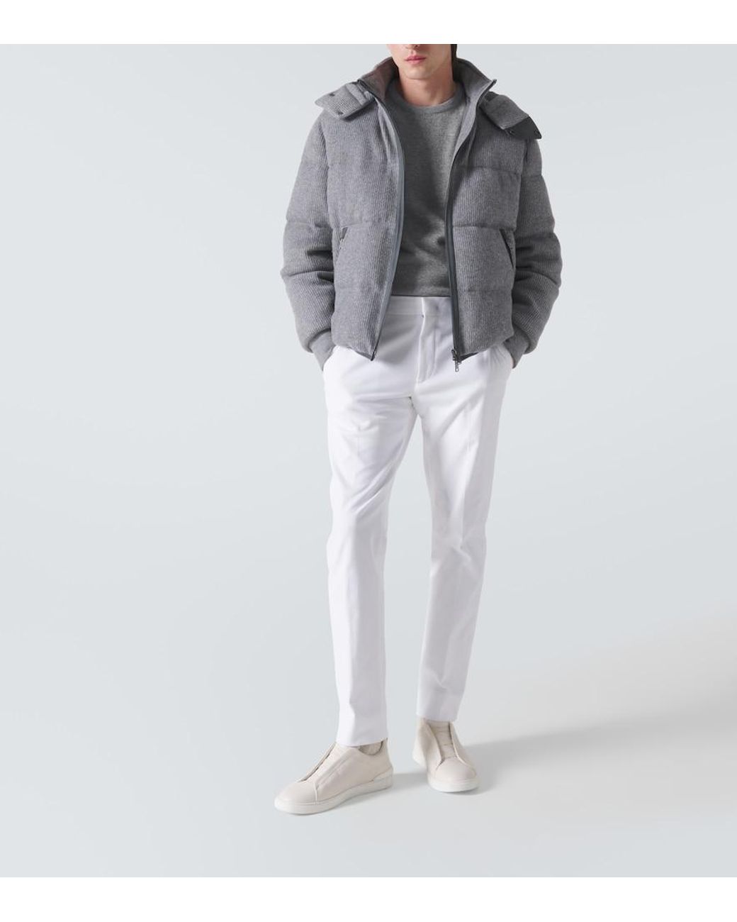 Zegna Gray Cashmere Sweater for men