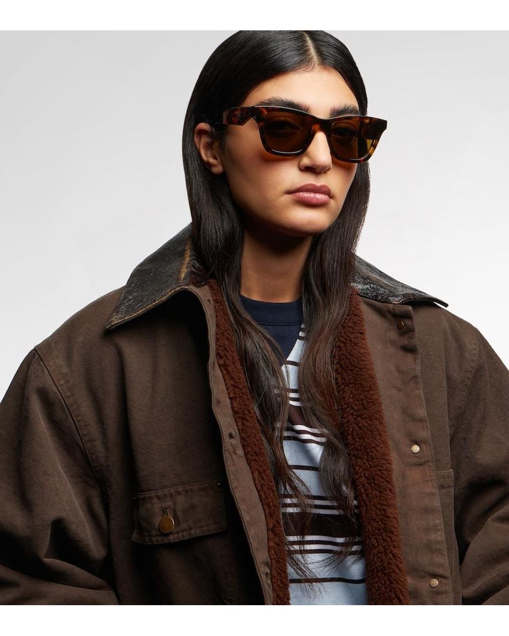 Prada Brown Cartiglio Cat-Eye Sunglasses