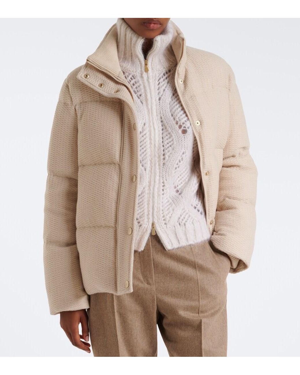 Eleventy Natural Wool Down Jacket