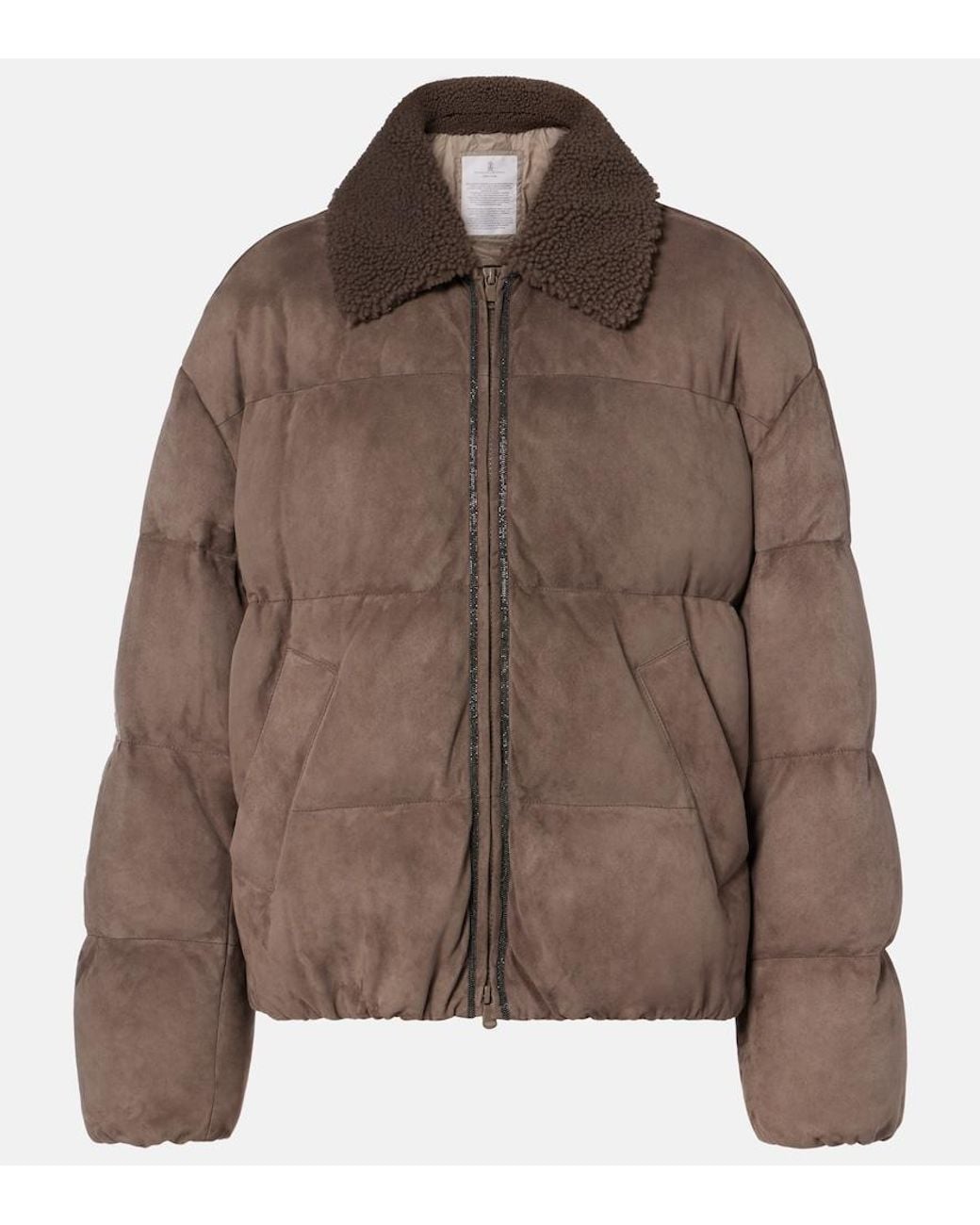 Brunello Cucinelli Brown Suede Down Jacket