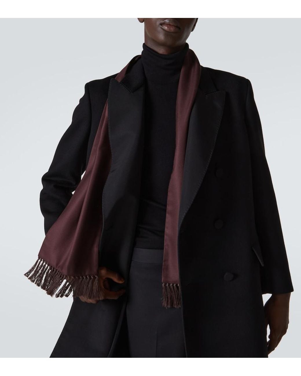 Loro Piana Black Renato Double-Breasted Cashmere Coat for men
