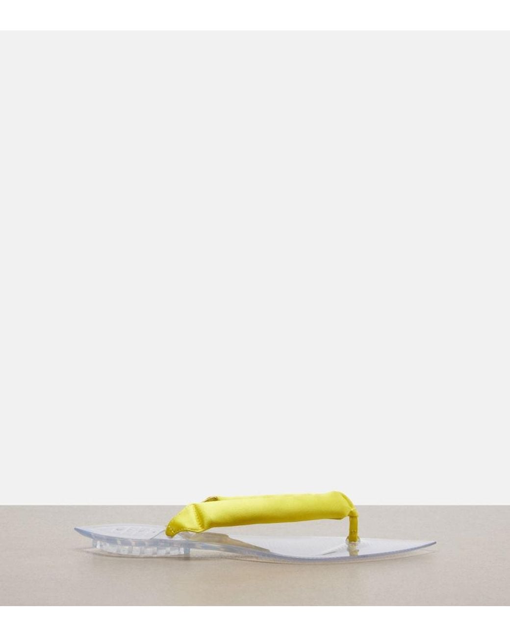 Alaïa Yellow Invisible Satin Thong Sandals