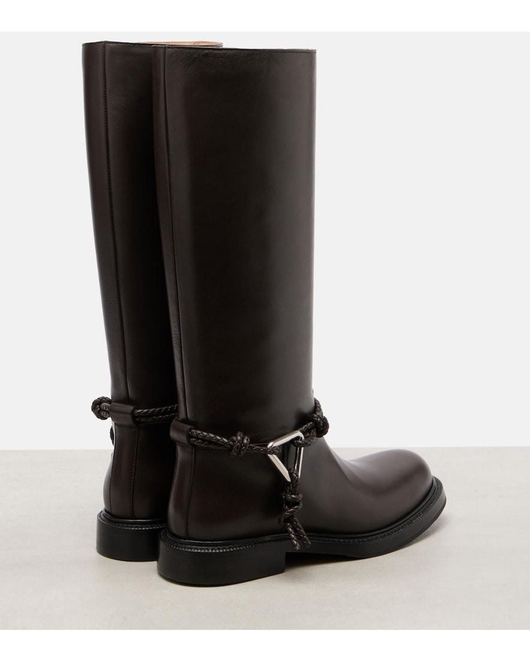 Bottega Veneta Black James Leather Knee-High Boots