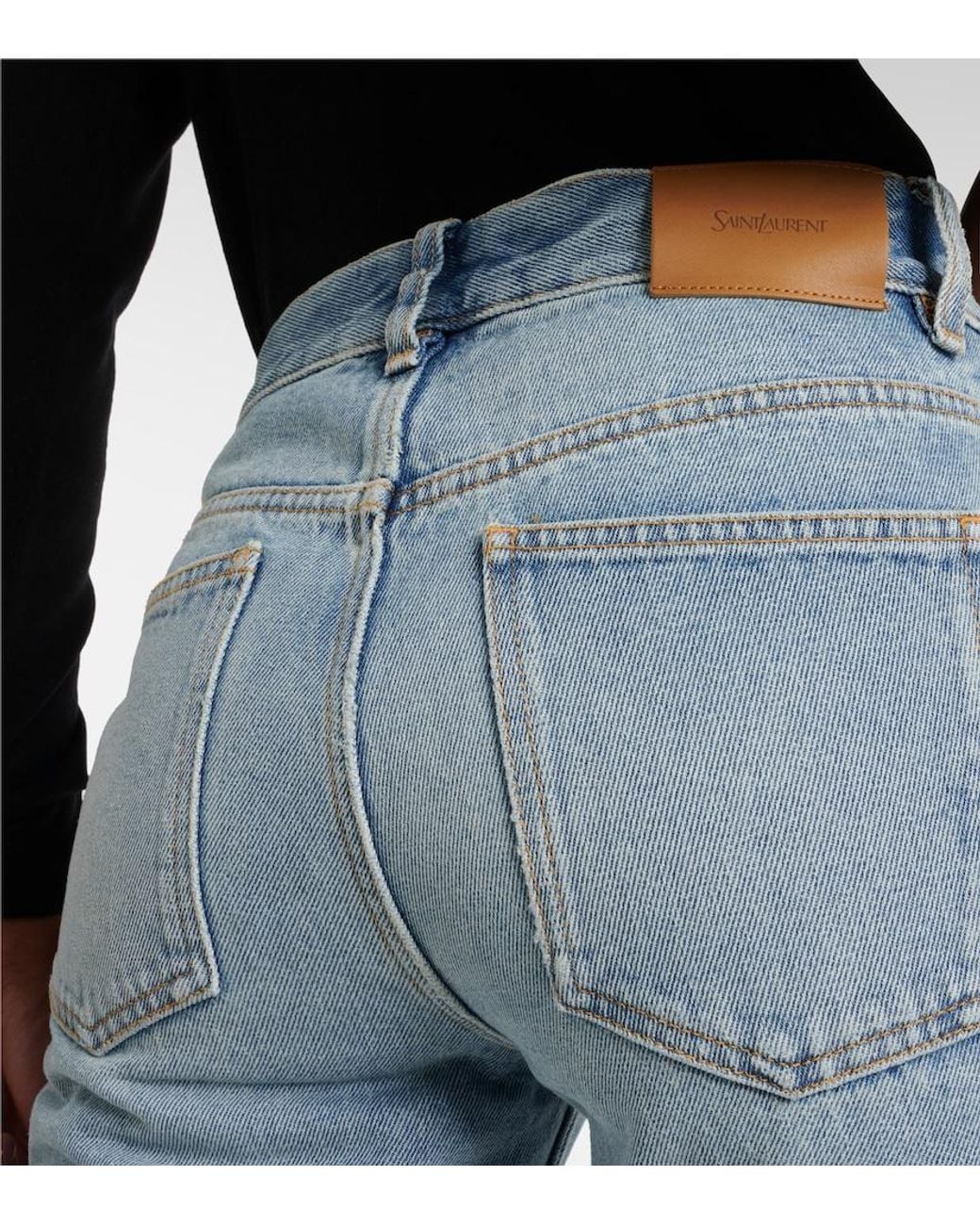 Saint Laurent Blue Nico High-Rise Straight Jeans