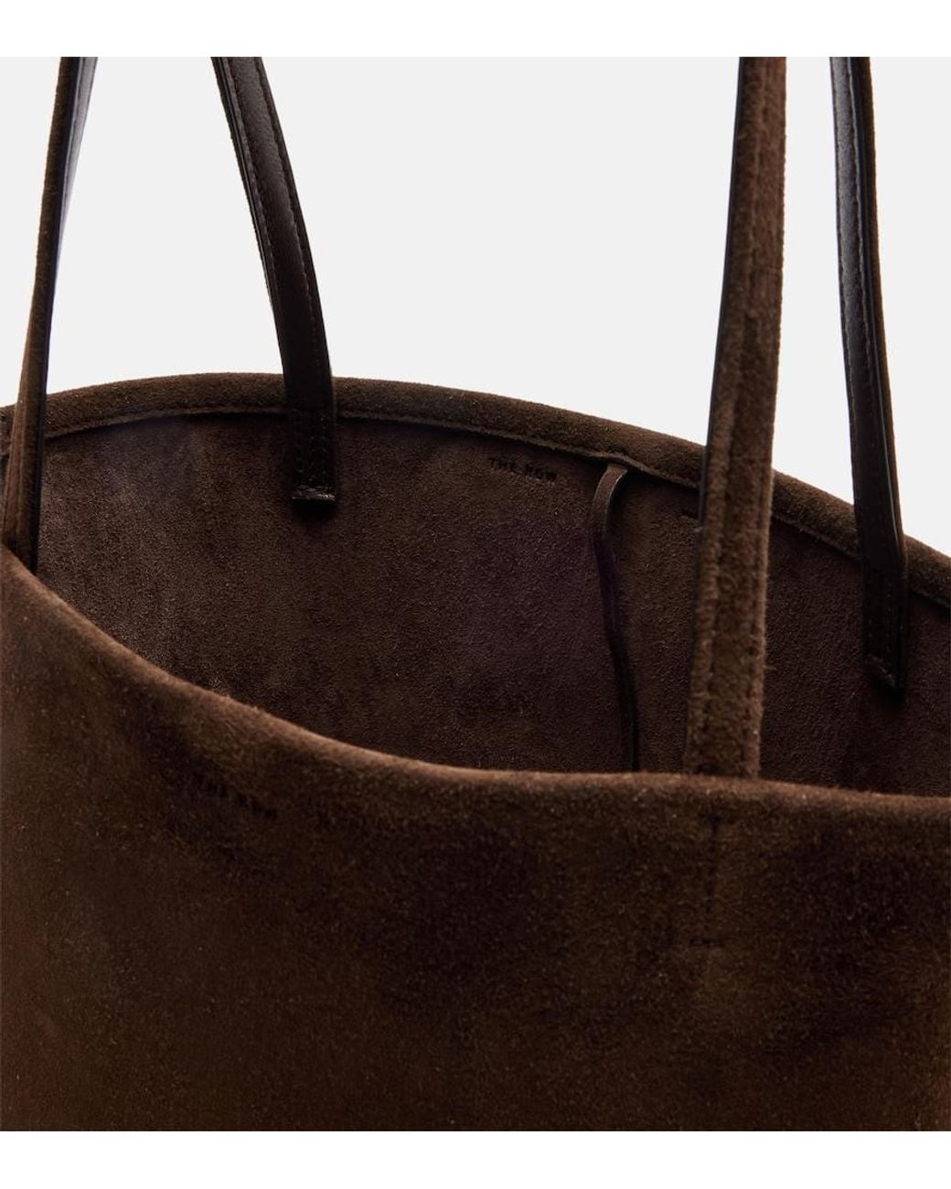 The Row Brown Park Edge Medium Suede Tote Bag