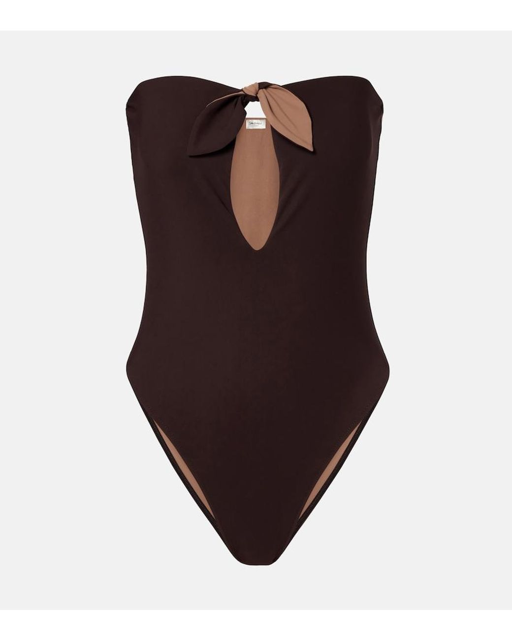 Saint Laurent Brown Cutout Swimsuit