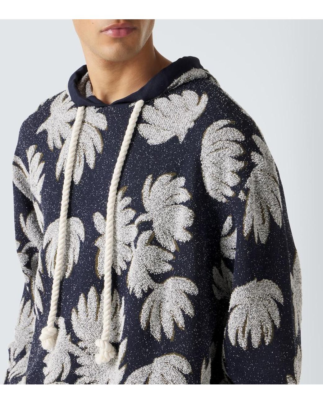 Commas Gray Jacquard Terry Hoodie for men