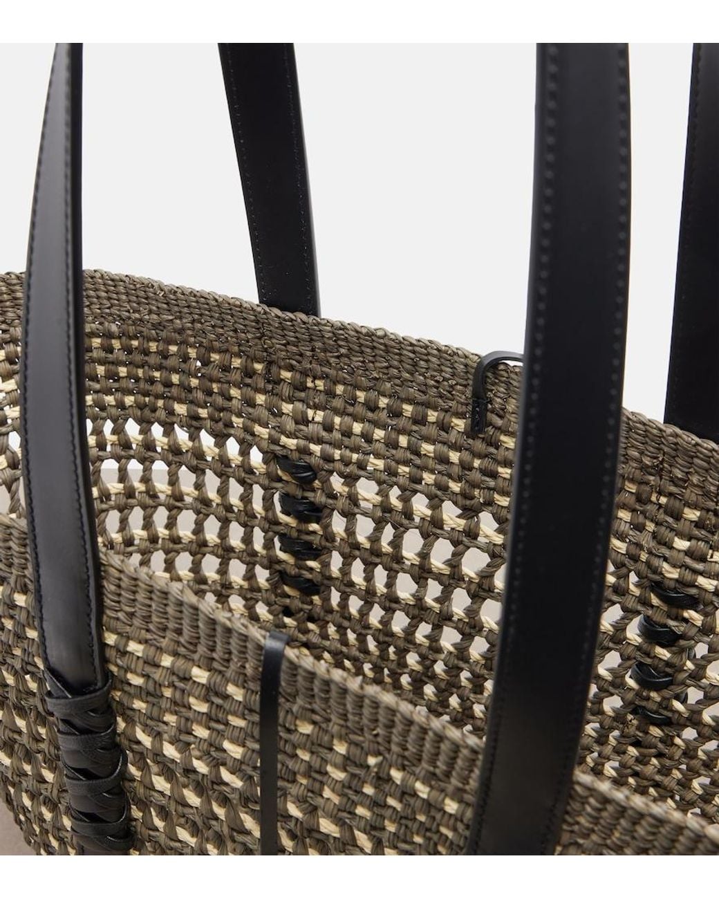 Loewe Green Paula's Ibiza Braid Medium Basket Bag