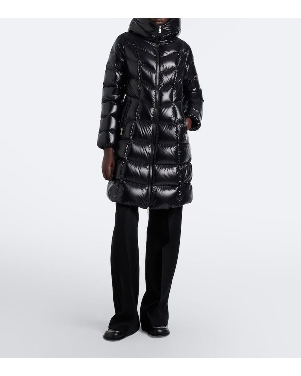 Moncler Black Marusse Hooded Quilted Down Coat