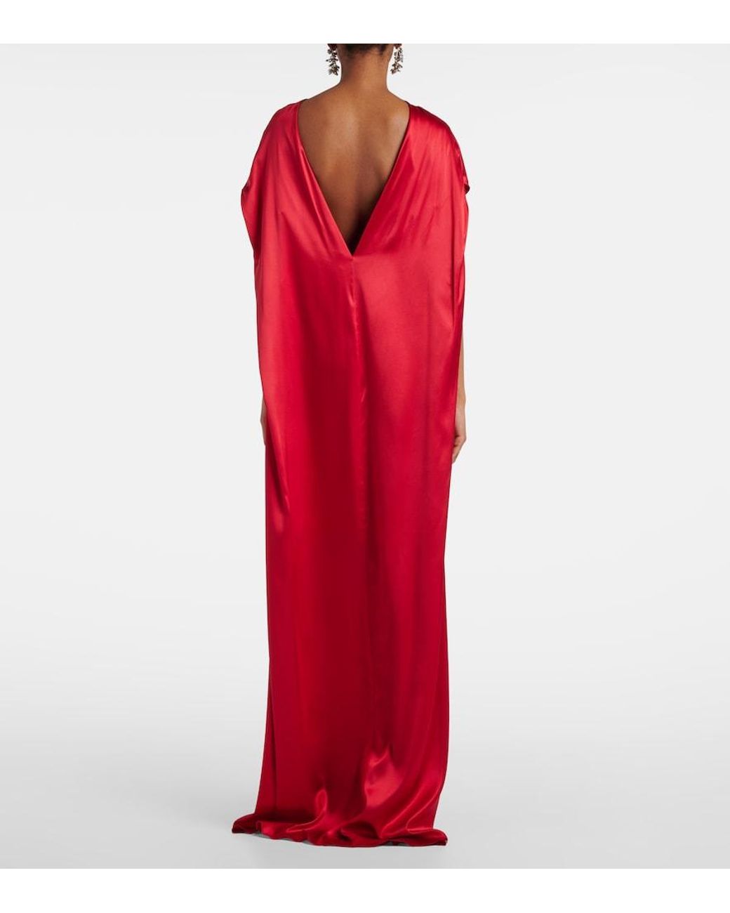 Dries Van Noten Red Silk-Blend Satin Gown