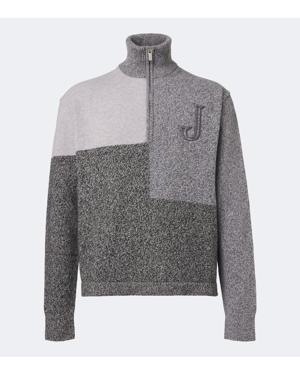 Jacquemus Gray Orlando Wool And Cashmere Half-Zip Sweater for men