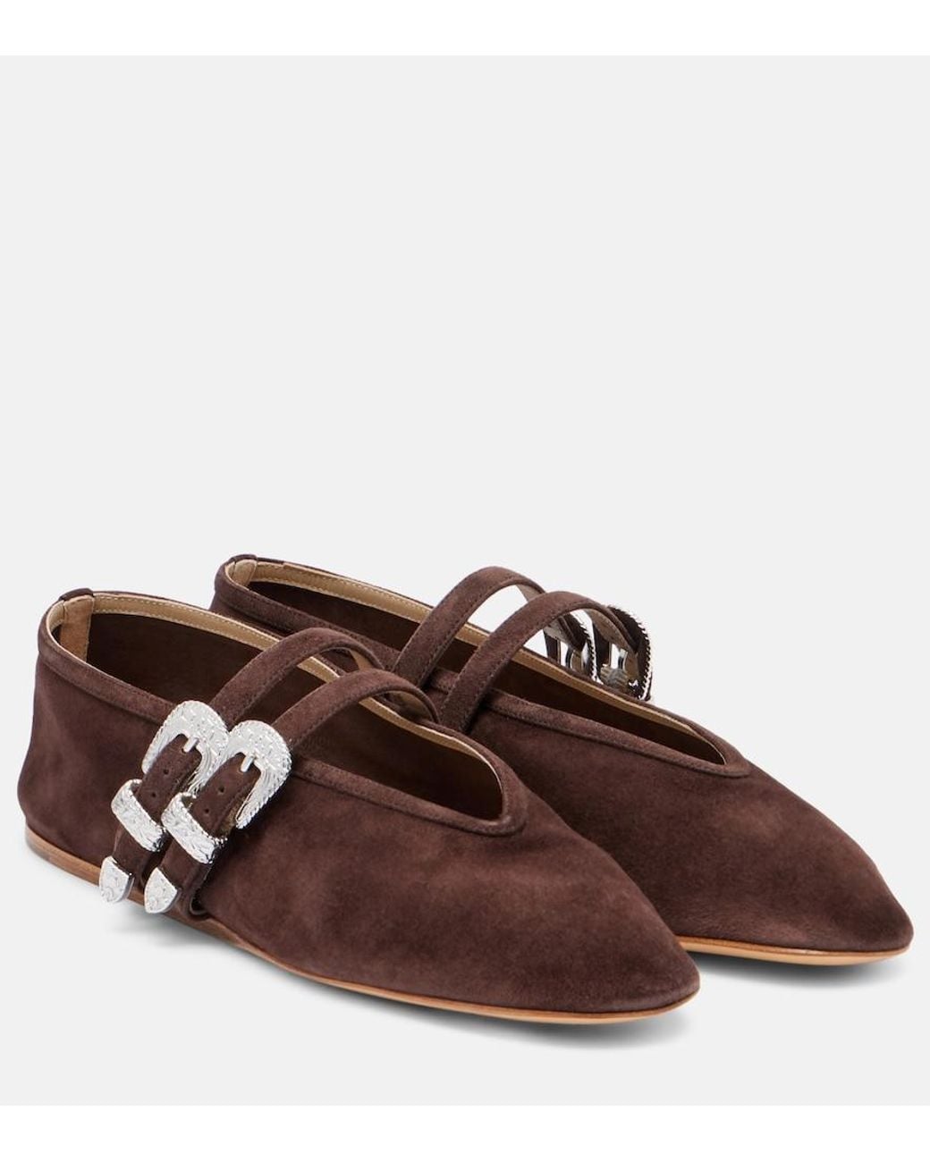Le Monde Beryl Brown Claudia Suede Ballet Flats